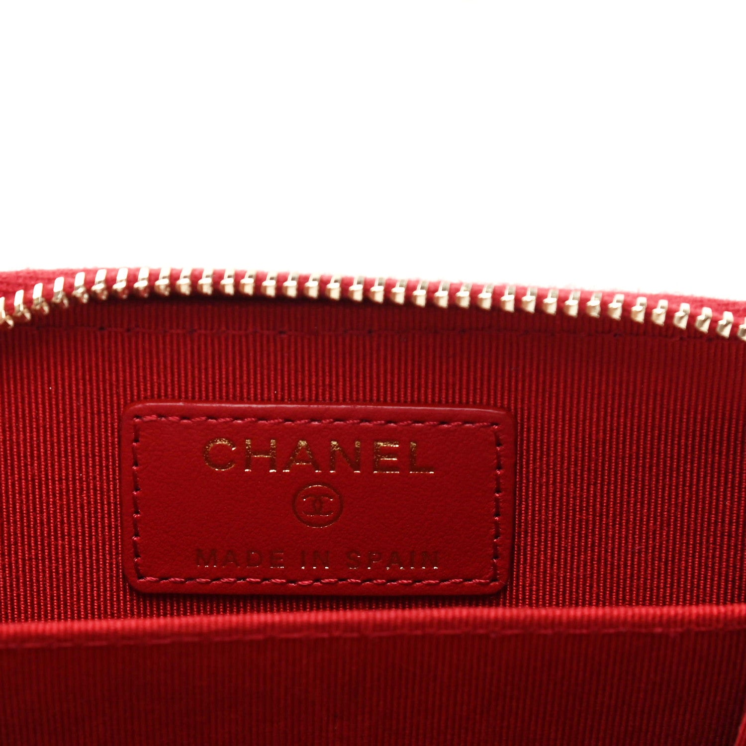 Chanel Caviar Quilted Zip Coin Purse Red 6 of 7