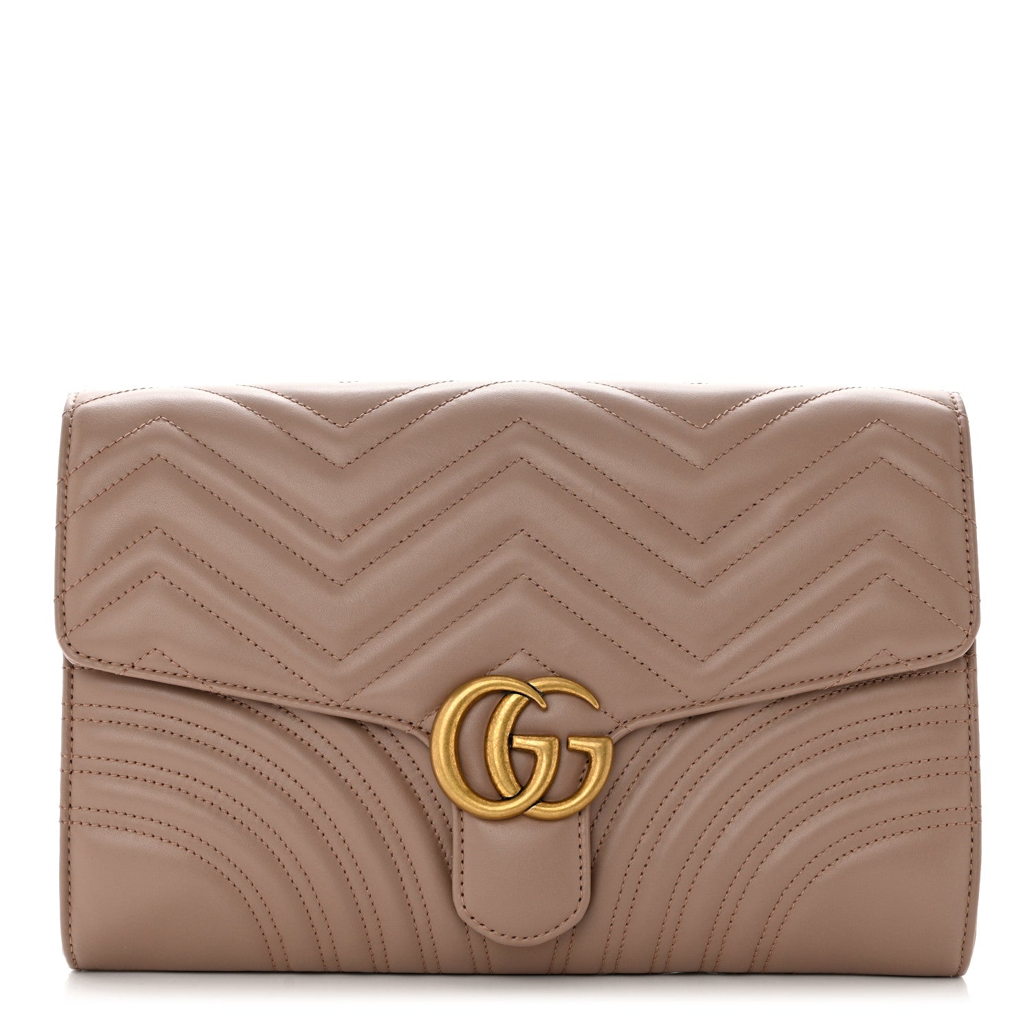 Gucci Calfskin Matelasse GG Marmont Clutch Porcelain Rose 1 of 7