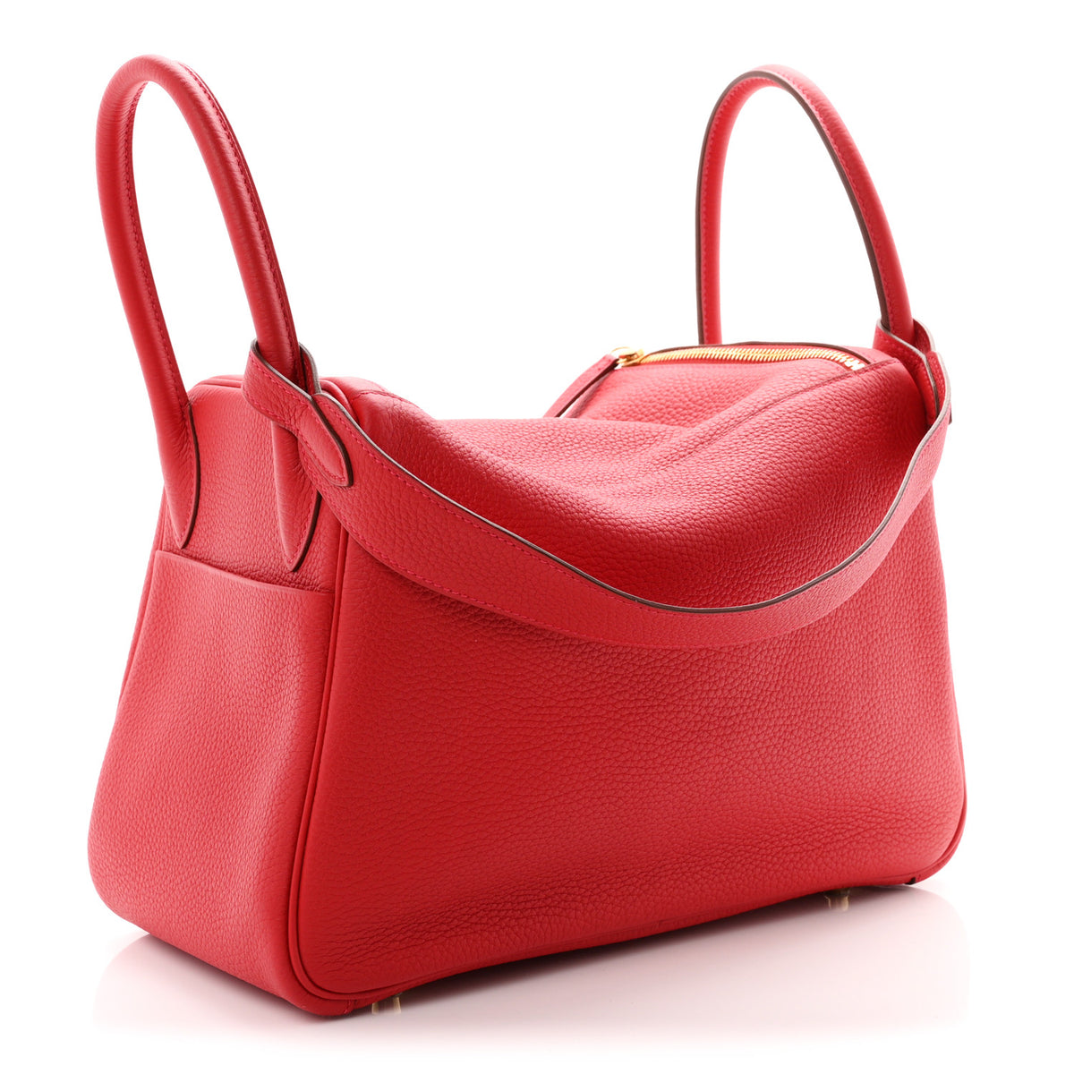 Hermes Taurillon Clemence Lindy 30 Rouge Casaque 3 of 10