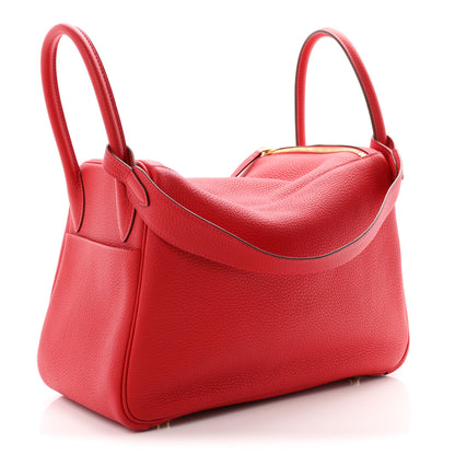 Hermes Taurillon Clemence Lindy 30 Rouge Casaque 3 of 10