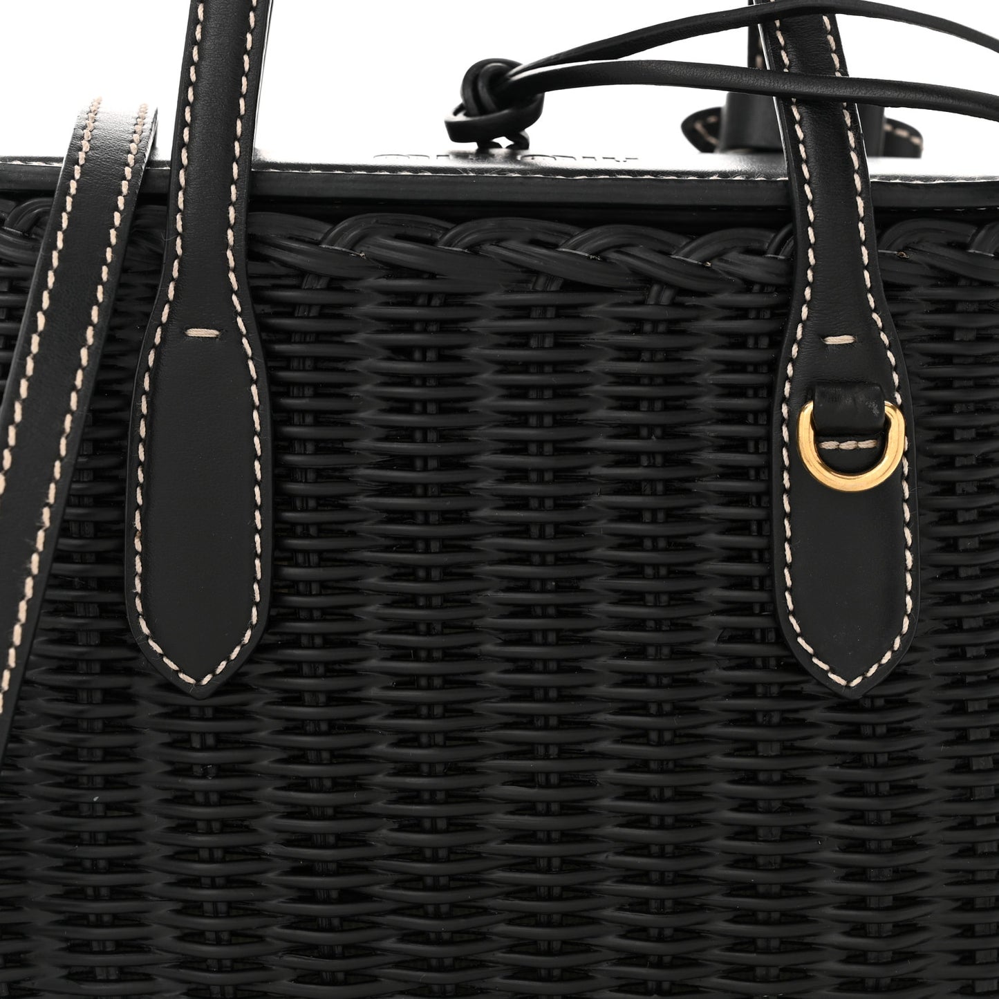 City Calfskin Wicker Midollino Crossbody Bag Black