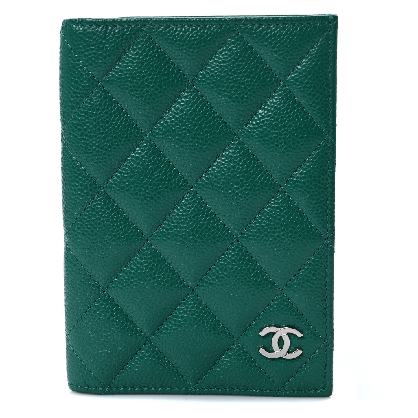 Caviar Quilted Passport Holder Green