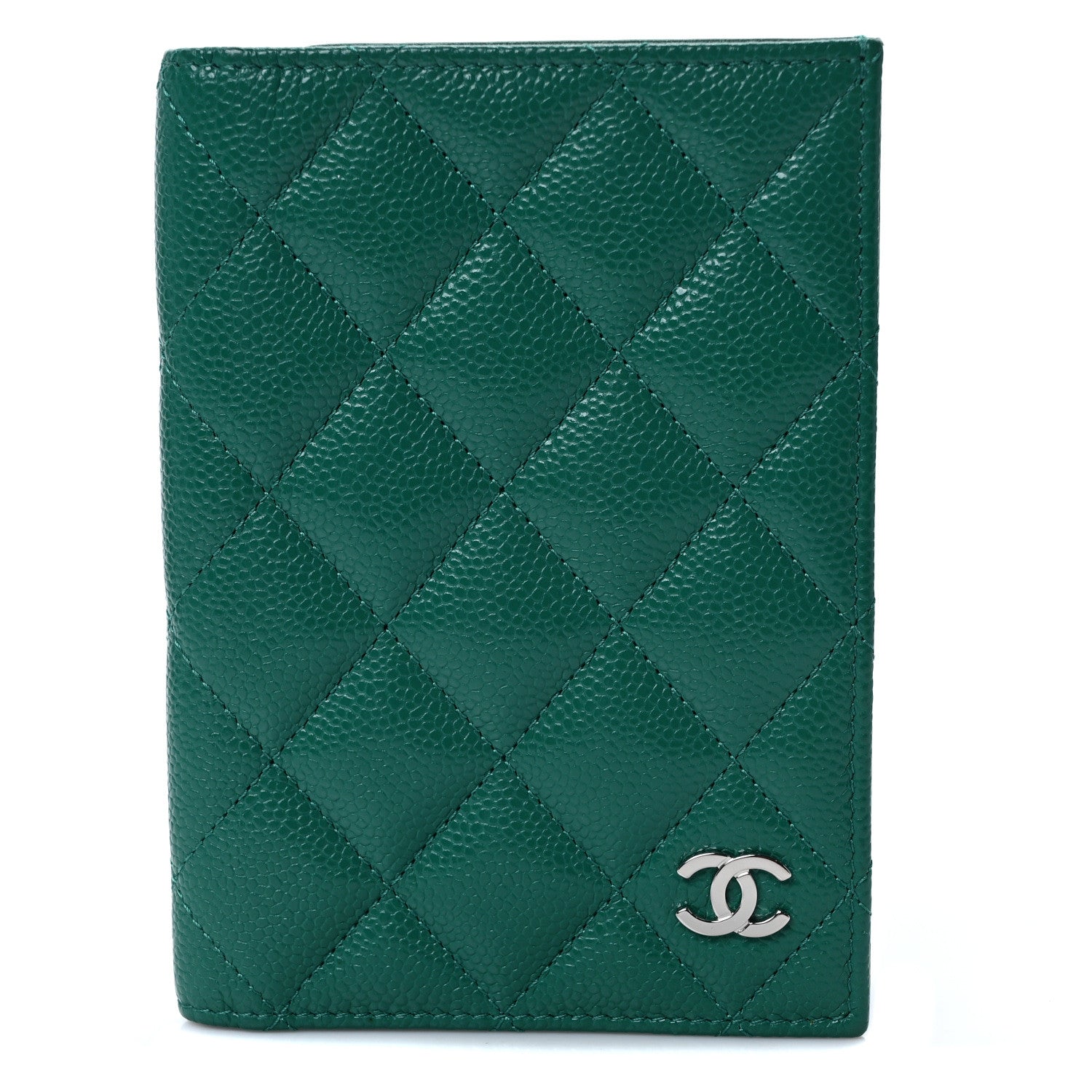 Chanel Caviar Quilted Passport Holder Green 1 of 6