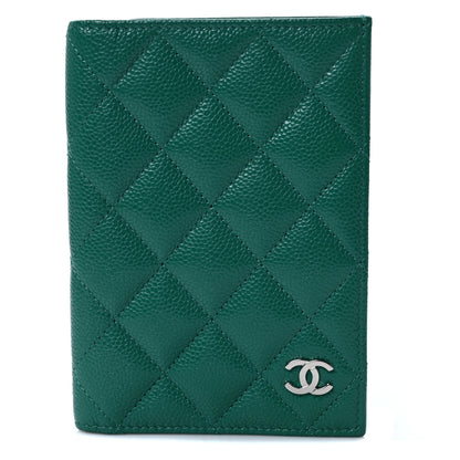 Chanel Caviar Quilted Passport Holder Green 1 of 6