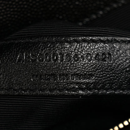 Saint Laurent Grain De Poudre Textured Mixed Matelasse Large Triquilt Monogram Satchel Black 7 of 11