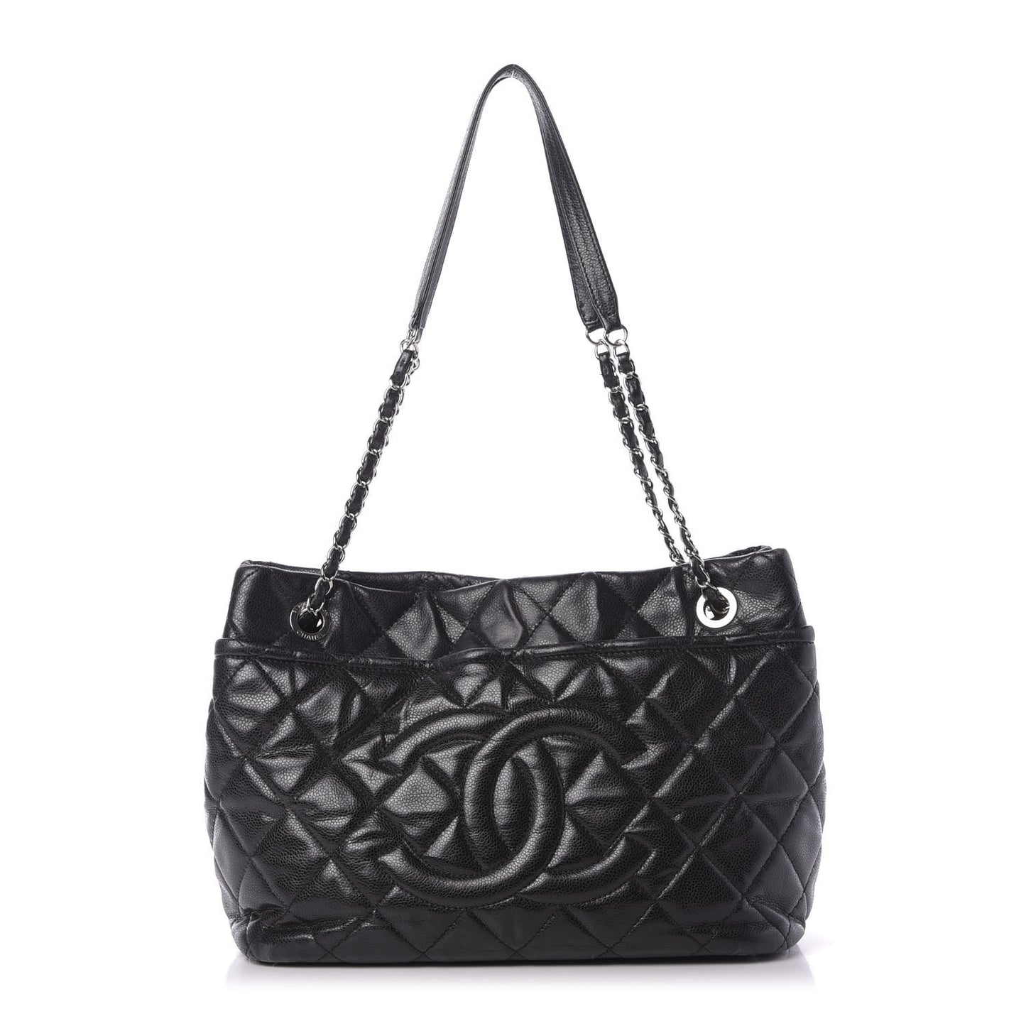 Caviar Quilted Timeless CC Soft Tote Black