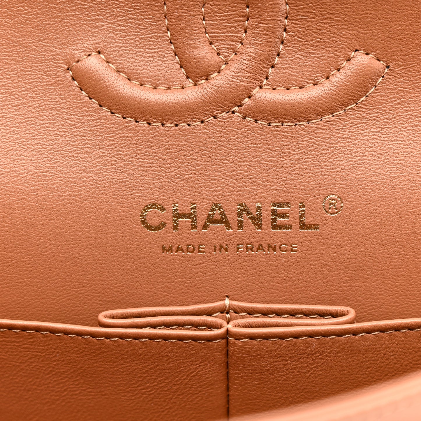 Lambskin Quilted Small Double Flap Brown