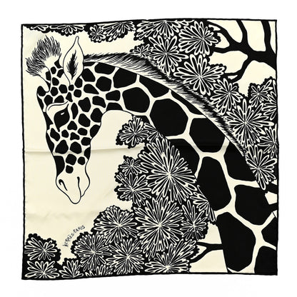 Hermes Silk The Three Graces Zoom Scarf 45 Blanc Casse Black 1 of 3