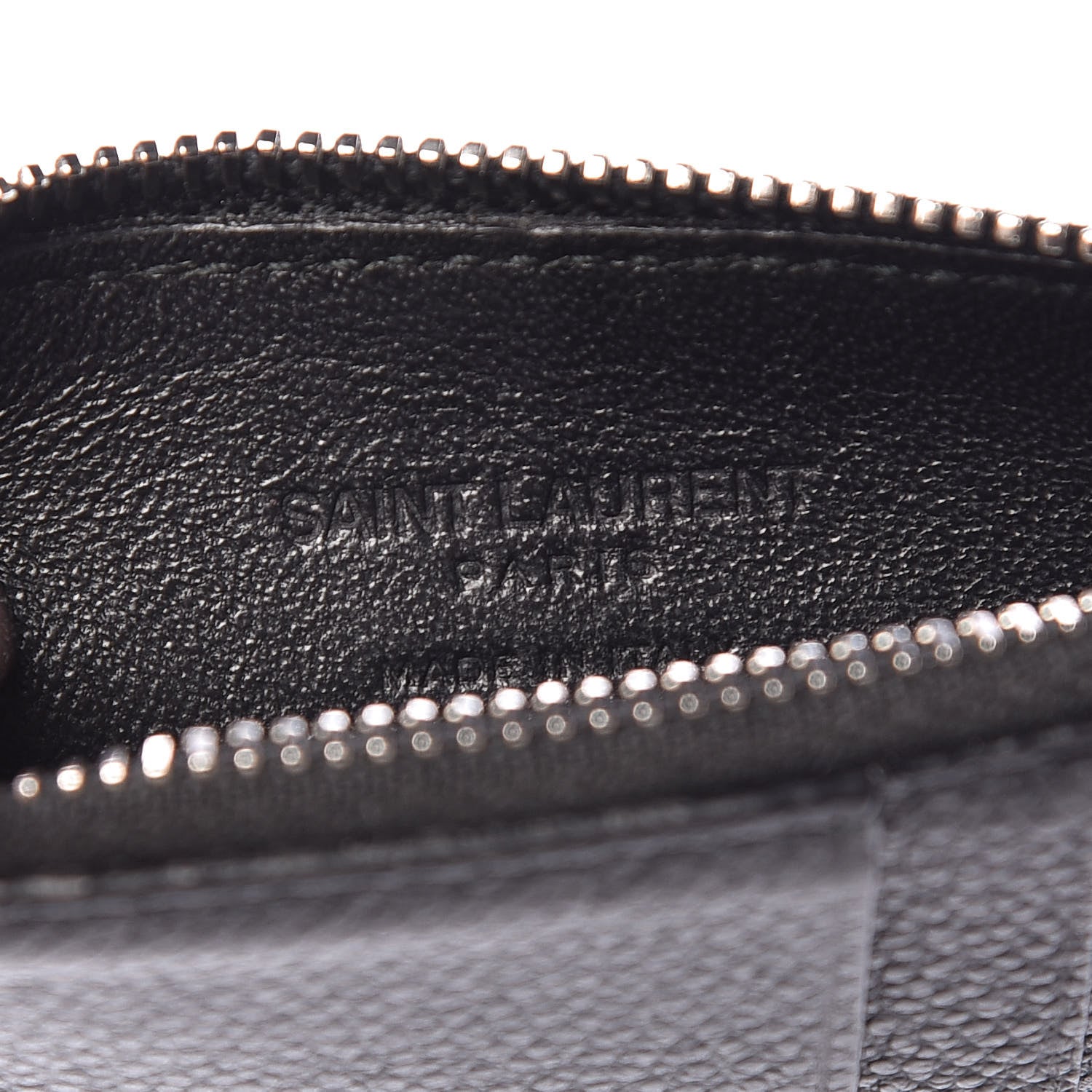 Saint Laurent Grained Calfskin 5 Fragments Zip Pouch Card Holder Black 6 of 6