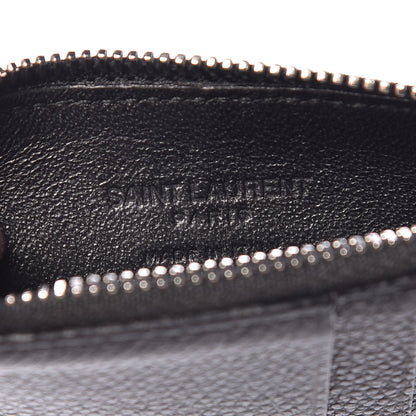 Saint Laurent Grained Calfskin 5 Fragments Zip Pouch Card Holder Black 6 of 6