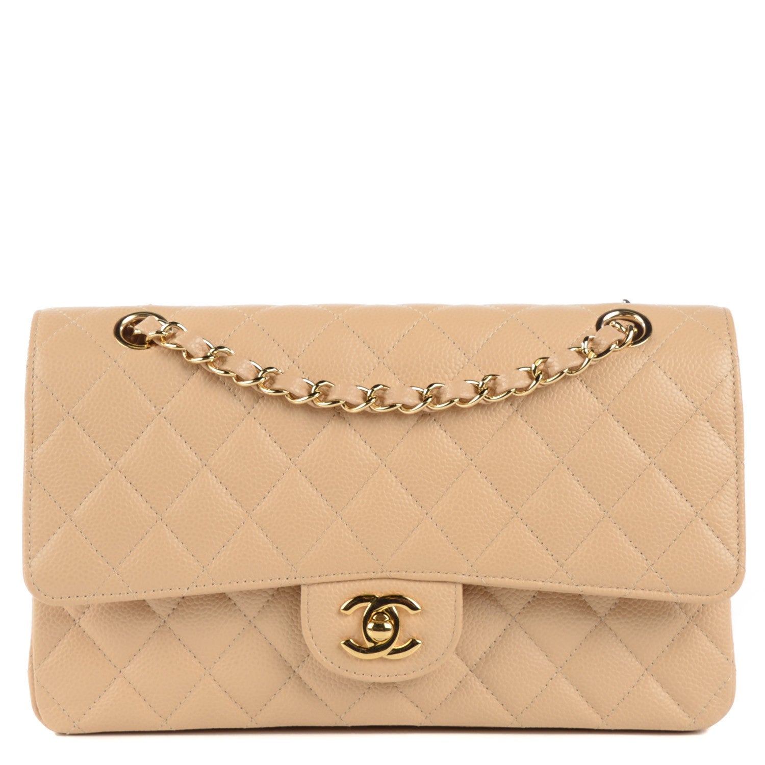 Chanel Caviar Quilted Medium Double Flap Beige Clair 1 of 16