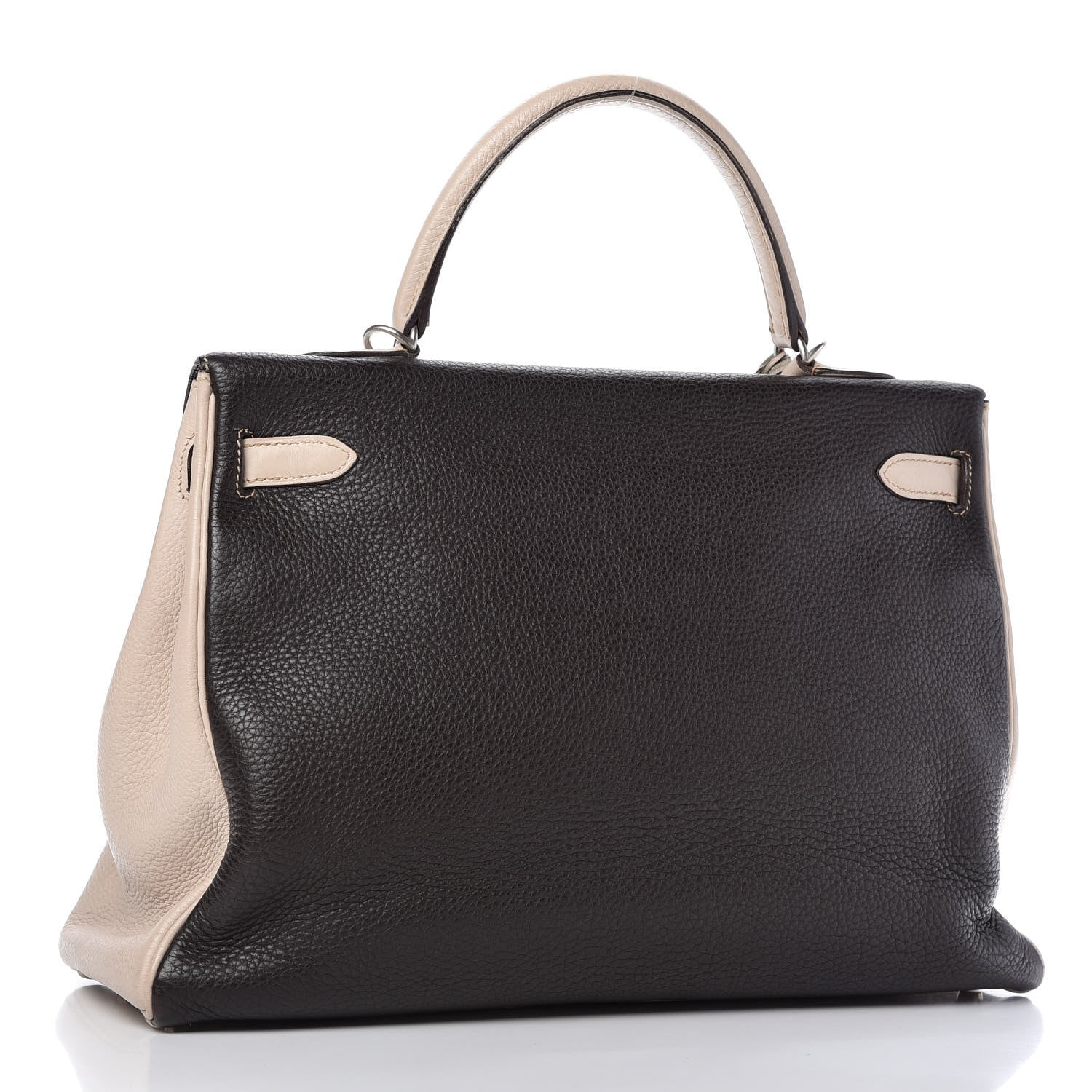 Hermes Taurillon Clemence Tri-Color Kelly Retourne 35 Tabac Camel Ecorce Craie 3 of 13