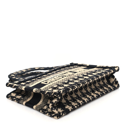 Christian Dior Canvas Houndstooth Embroidered Mini Book Tote Black 4 of 14