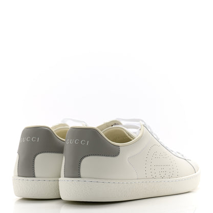 Gucci Calfskin Interlocking G Perforated Womens Ace Sneakers 38.5 White Grey Sky 4 of 9