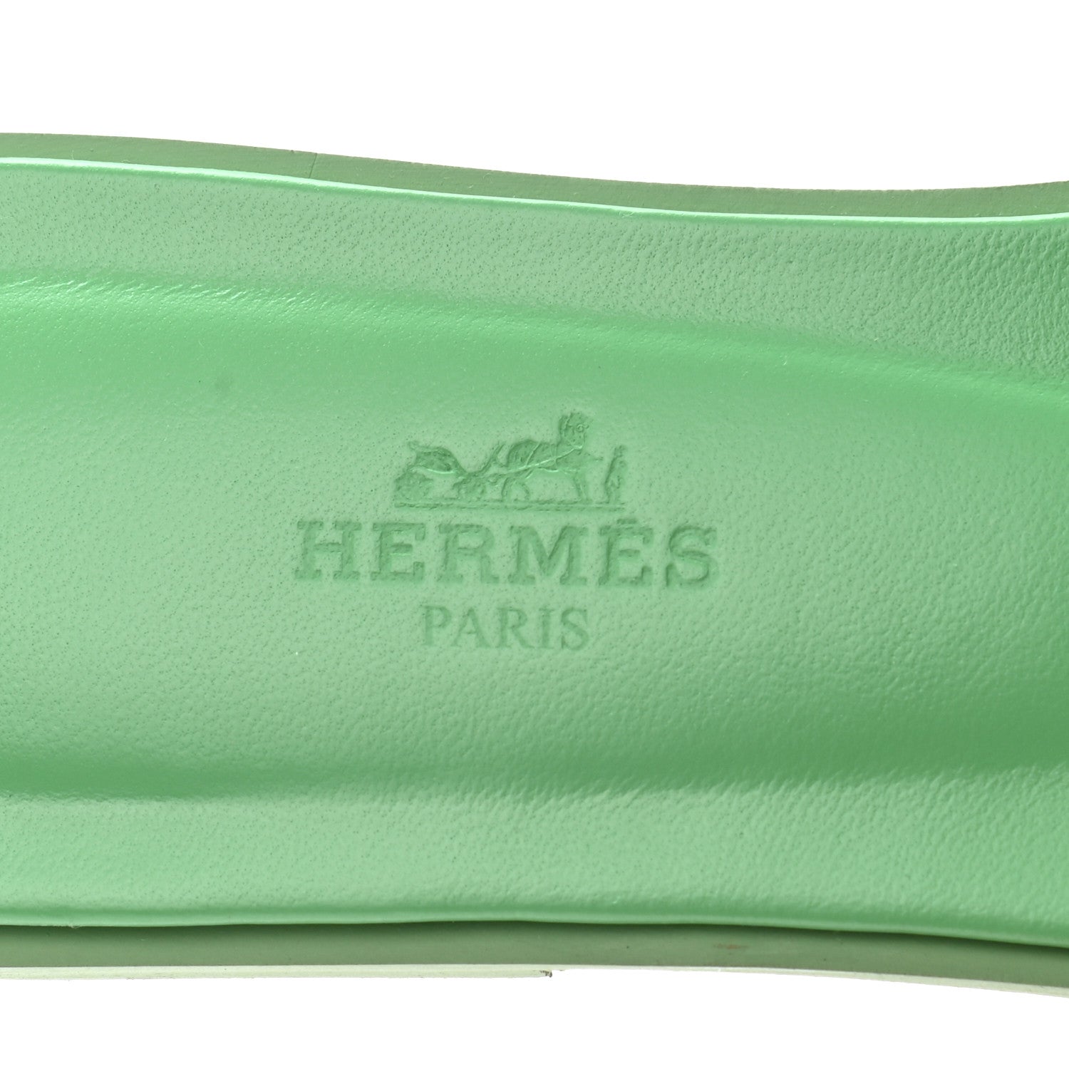 Hermes Epsom Oran Sandals 37 Vert Pomme 7 of 9