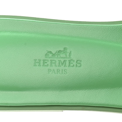 Hermes Epsom Oran Sandals 37 Vert Pomme 7 of 9