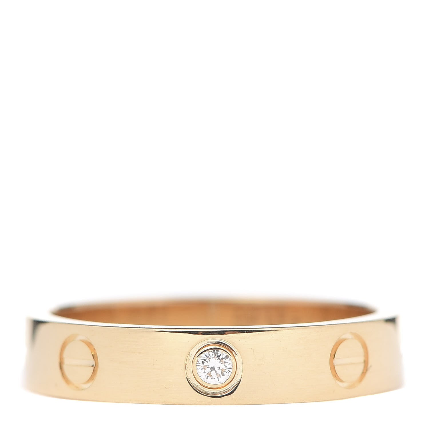 Cartier 18K Yellow Gold Diamond 4mm LOVE Wedding Band Ring 54 6.75 1 of 4