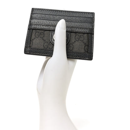 Gucci GG Supreme Monogram Textured Dollar Calfskin Ophidia Card Holder Grey Black Graphite Grey 2 of 7