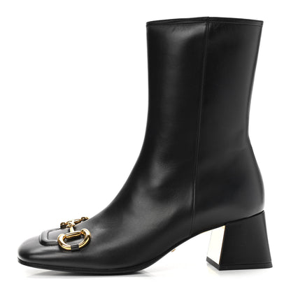 Gucci Nappa Charlotte Horsebit 55mm Ankle Boots 39 Black 1 of 11