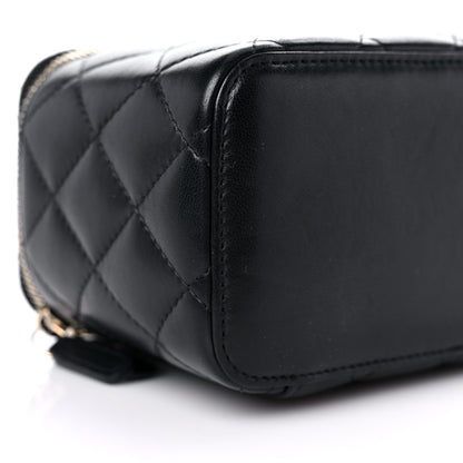 Chanel Lambskin Quilted Small Pearl Crush Vanity Case With Chain Black 8 of 10