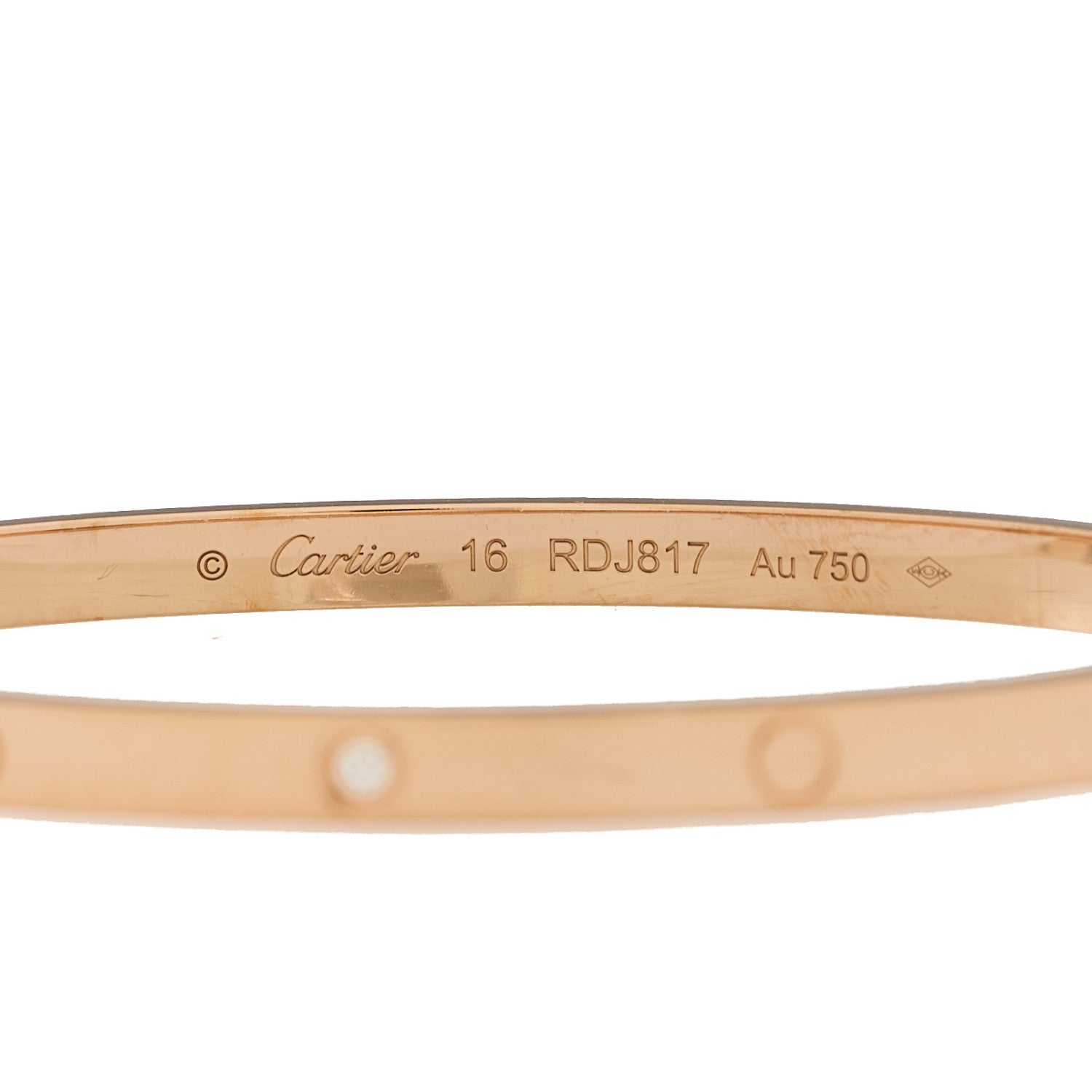 Cartier 18K Pink Gold 6 Diamond Small LOVE Bracelet 16 3 of 7