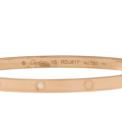 Cartier 18K Pink Gold 6 Diamond Small LOVE Bracelet 16 3 of 7