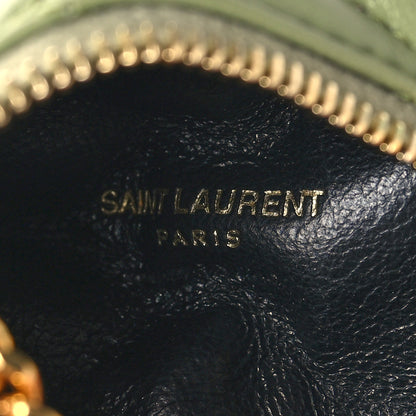 Saint Laurent Quilted Lambskin Berlingo Bag Charm Green 6 of 8