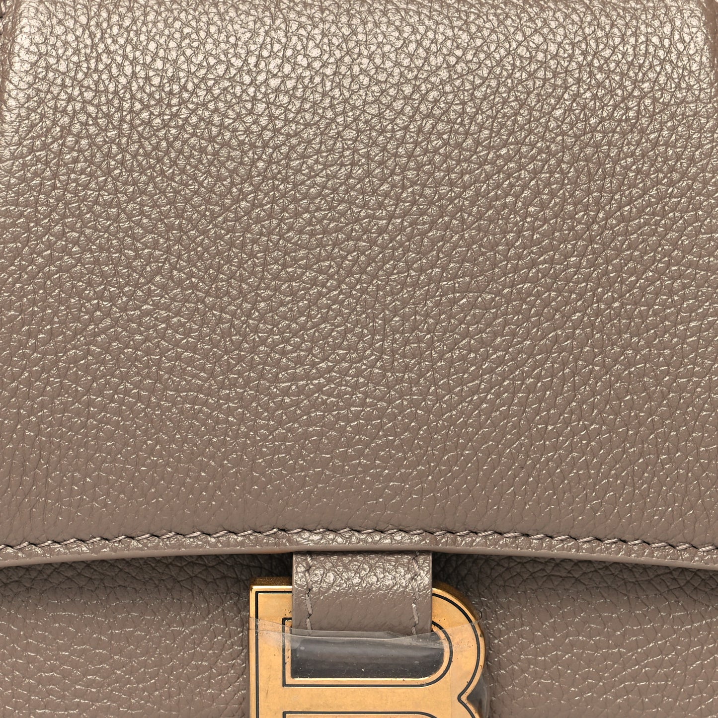 Grained Calfskin Small Hourglass Top Handle Bag Mink Grey