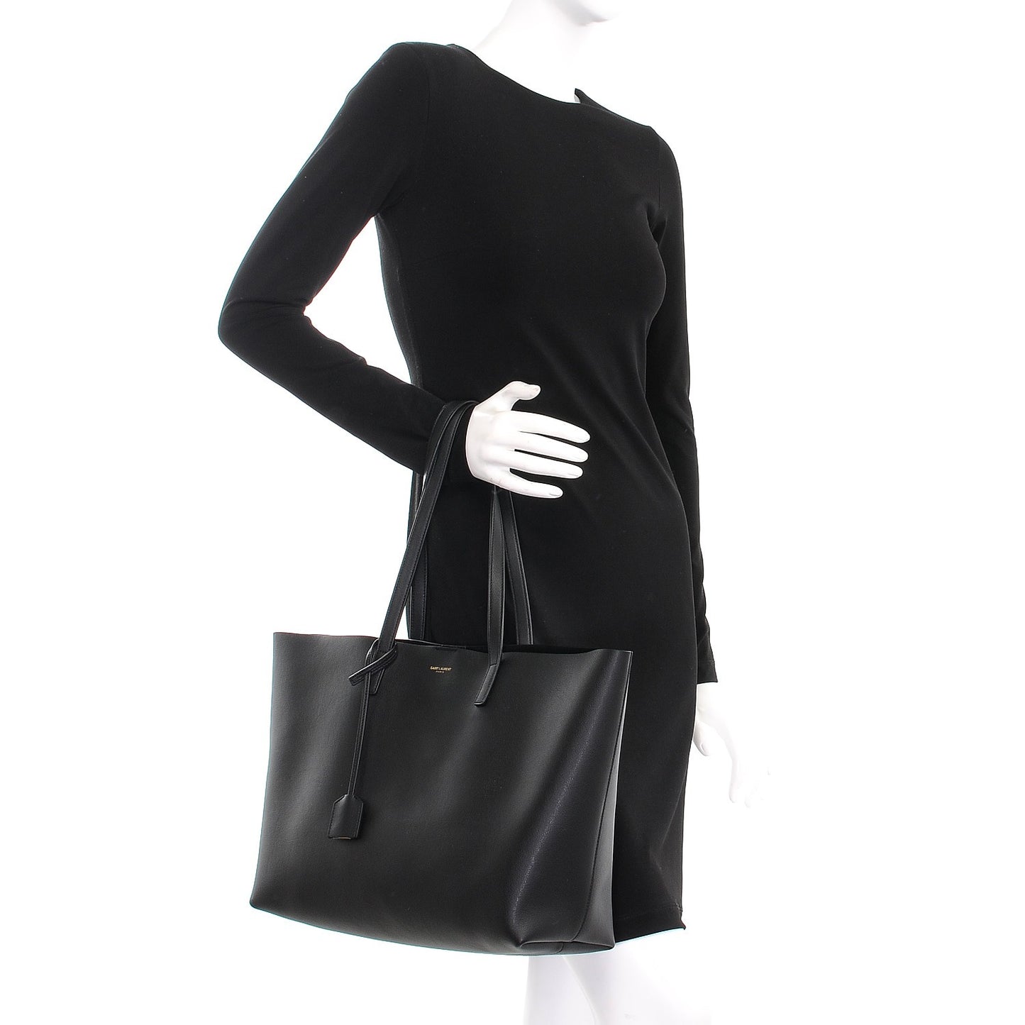 Calfskin Large Shopping Tote Black