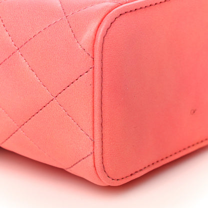 Chanel Lambskin Quilted Ombre Top Handle Mini Vanity Case With Chain Coral 9 of 11