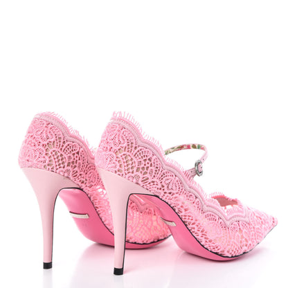 Gucci Lace Pizzo Venice Pumps 37 Sugar Pink 4 of 9