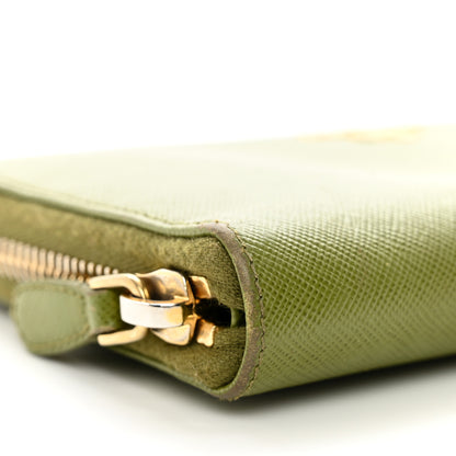 Prada Saffiano Metal Zip Around Wallet Edera 7 of 8