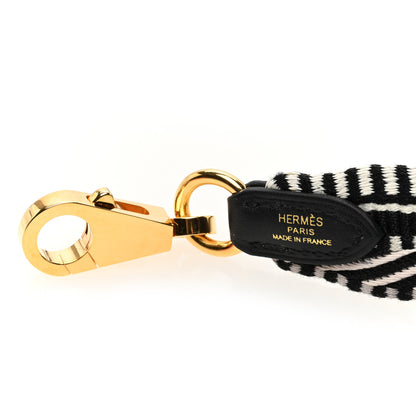 Hermes Toile Swift 25mm Sangle Cavale Shoulder Strap Black Ecru 3 of 4