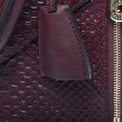 Mulberry Silky Calfskin Snakeskin Small Willow Tote Oxblood 10 of 10
