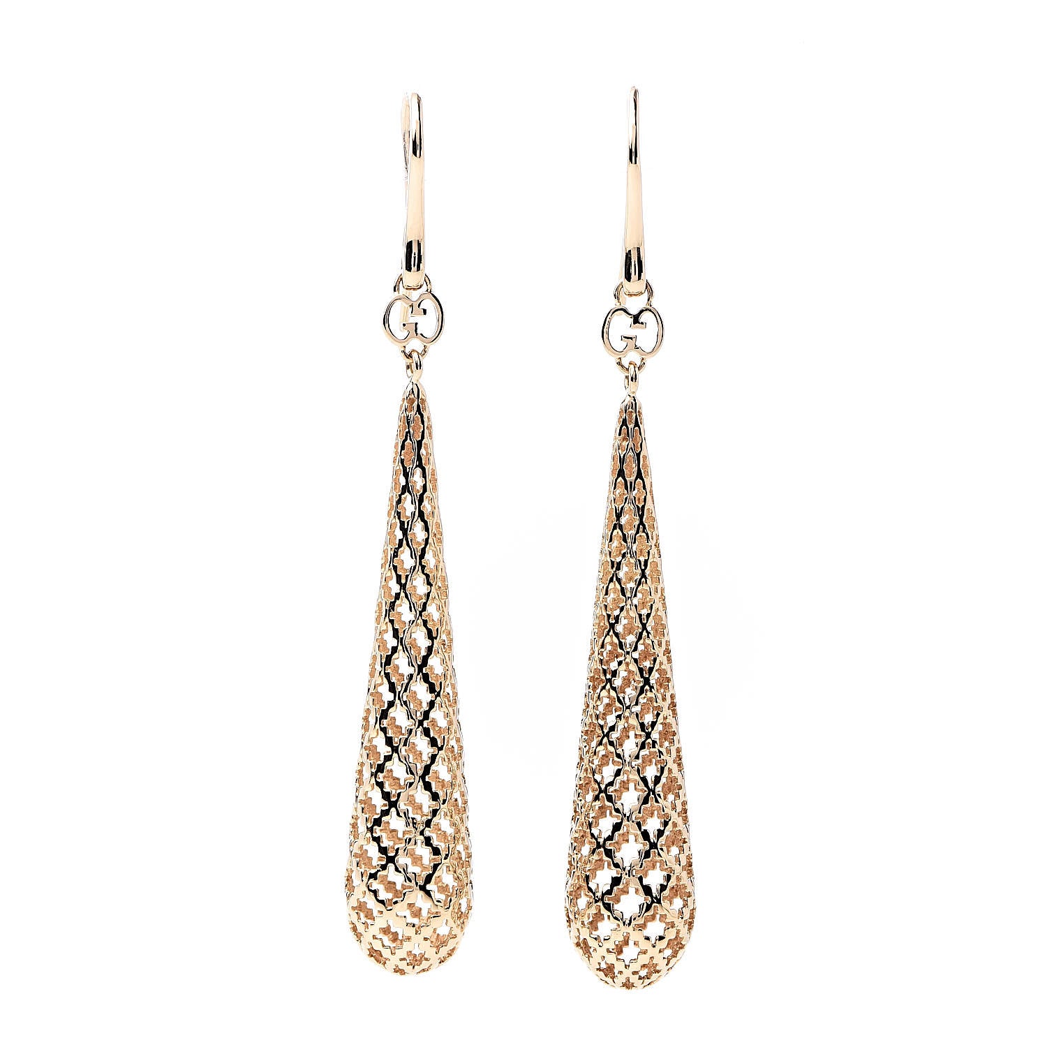 Gucci 18K Yellow Gold Diamantissima Drop Earrings 1 of 4