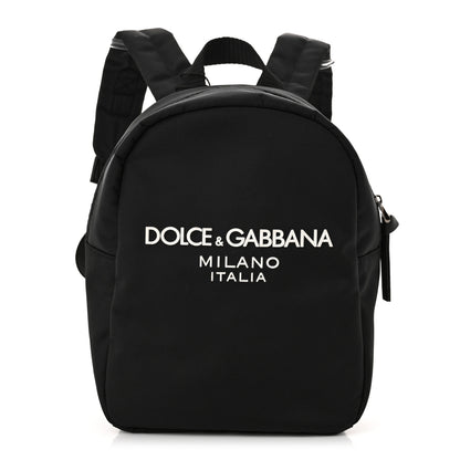 Dolce & Gabbana Nylon Logo Childrens Backpack Black 1 of 9