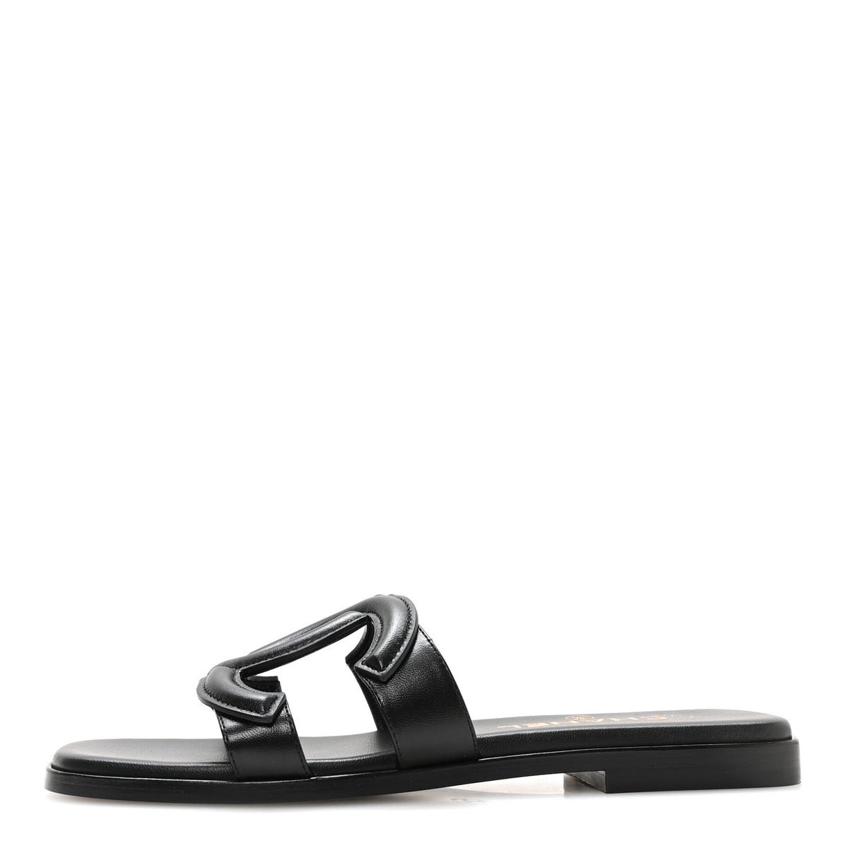 Chanel Lambskin CC Cut Out Mules Sandals 36 Black 1 of 9