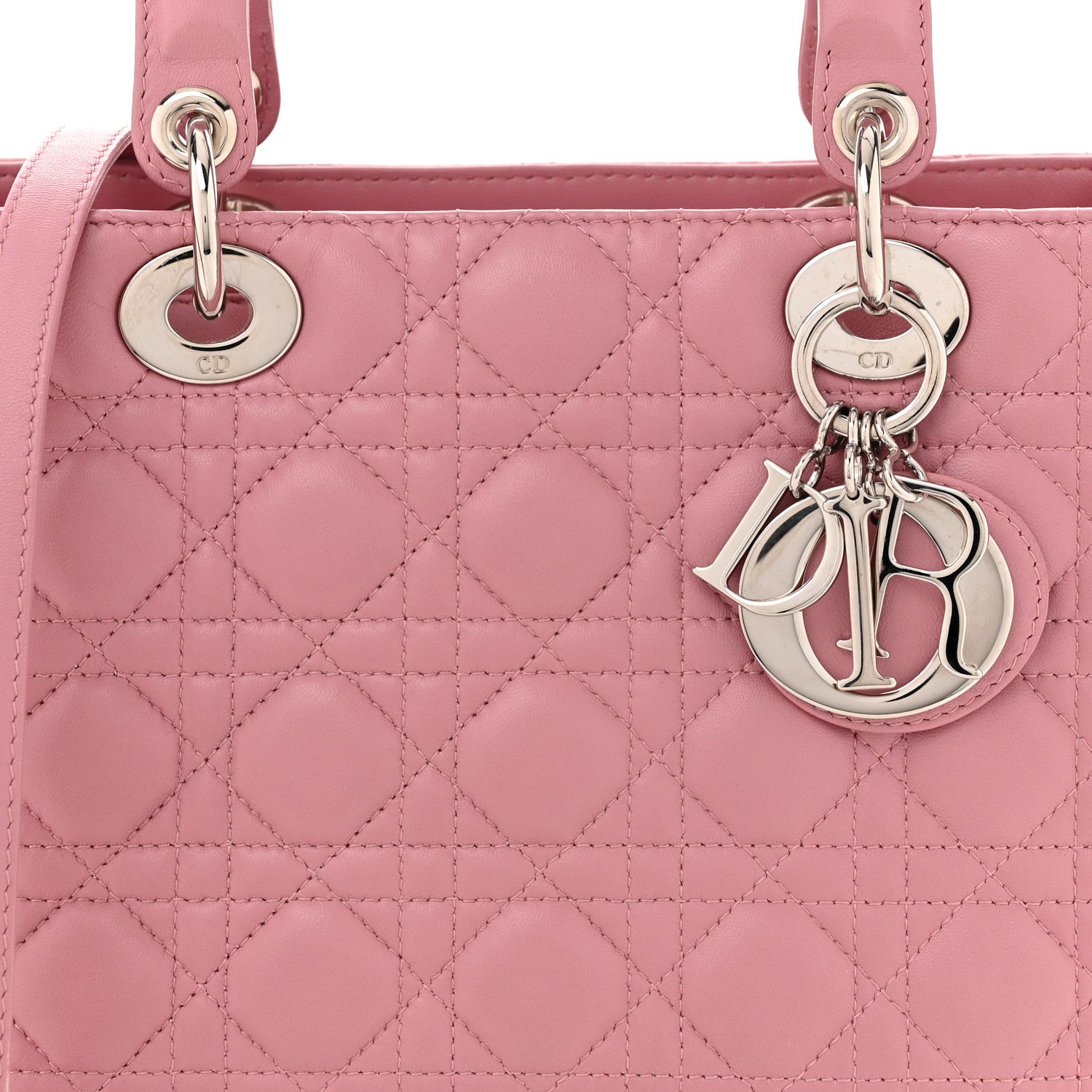 Christian Dior Lambskin Cannage Medium Lady Dior Pink 8 of 11