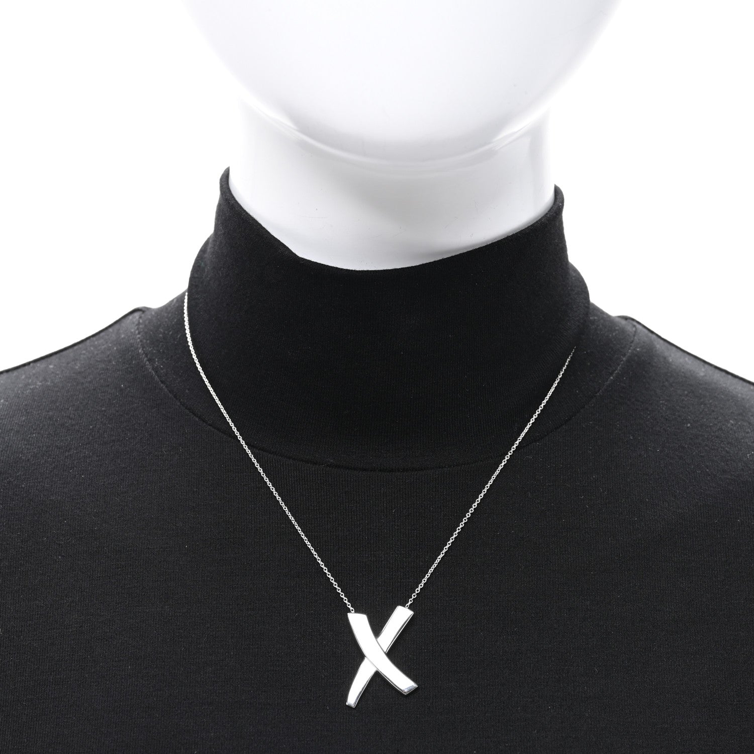 Tiffany Sterling Silver Paloma Picasso Graffiti X Pendant Necklace 2 of 4
