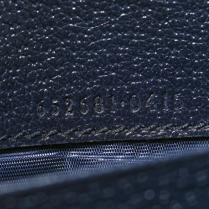 Gucci GG Supreme Monogram Textured Dollar Calfskin Web Jackie 1961 Chain Wallet Beige Blue 6 of 9