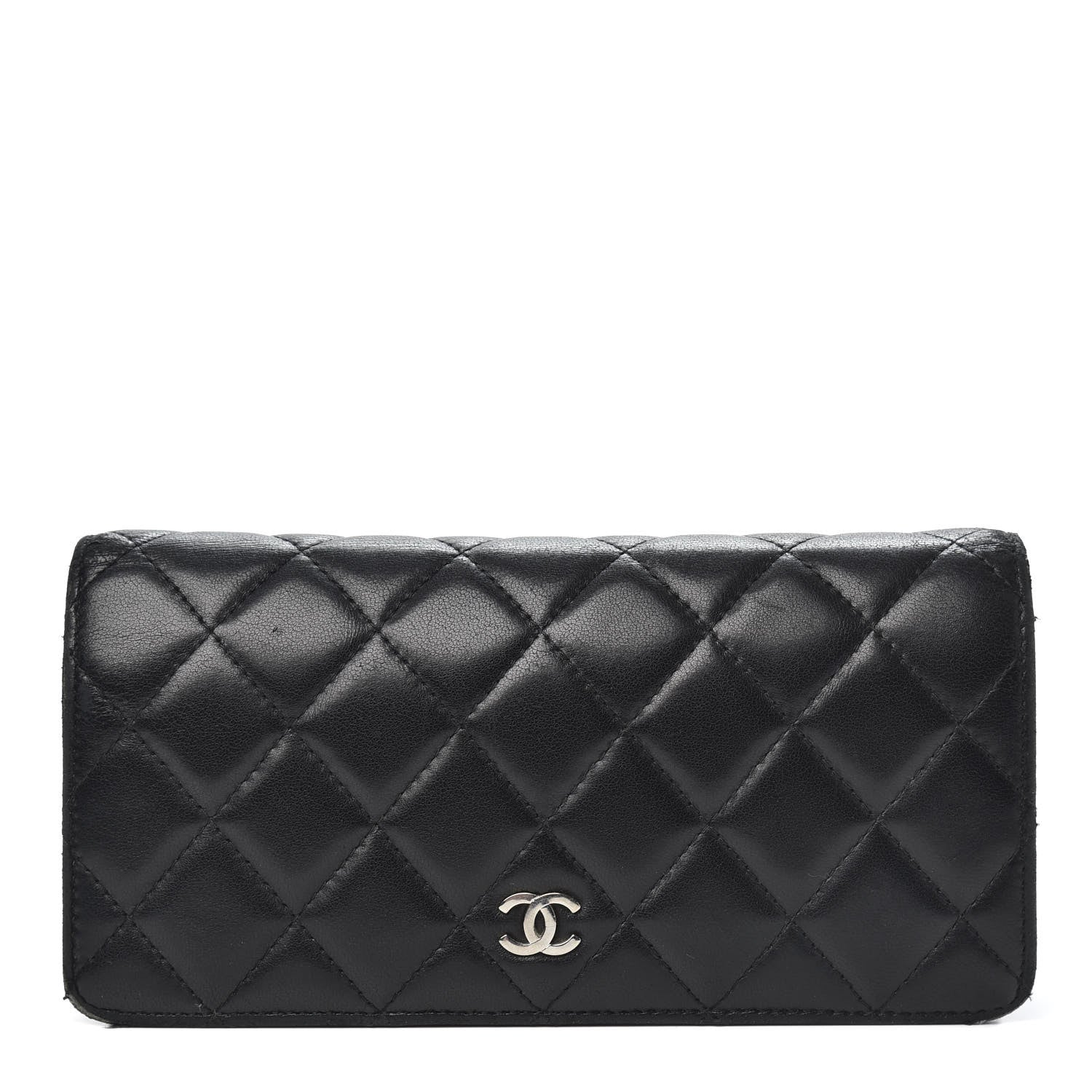 Chanel Lambskin Quilted Yen Wallet Black 1 of 15