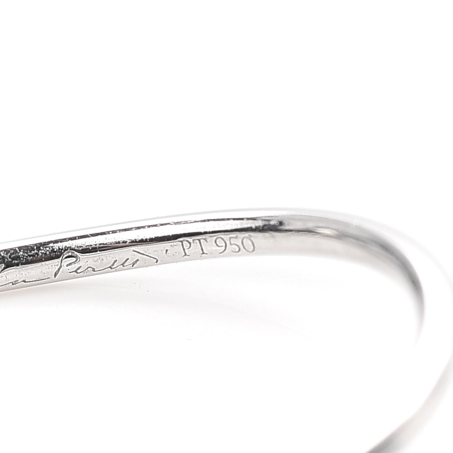 Tiffany Platinum Diamond Elsa Peretti Single-Row Wave Ring 48 4.5 5 of 5