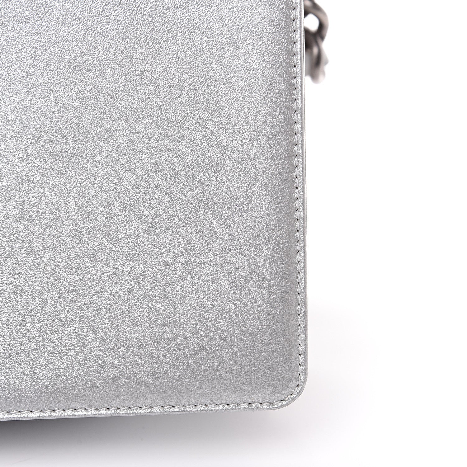 Chanel Metallic Calfskin Quilted Medium Boy Flap Silver 14 of 16