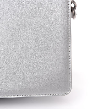 Chanel Metallic Calfskin Quilted Medium Boy Flap Silver 14 of 16