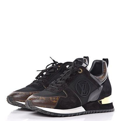 Louis Vuitton Suede Monogram Run Away Sneakers 38 Black 3 of 8