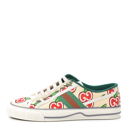 Gucci Canvas Web GG Apple Womens 1977 Tennis Sneakers 37 Ivory Red Mystic White New Shamarock 1 of 7
