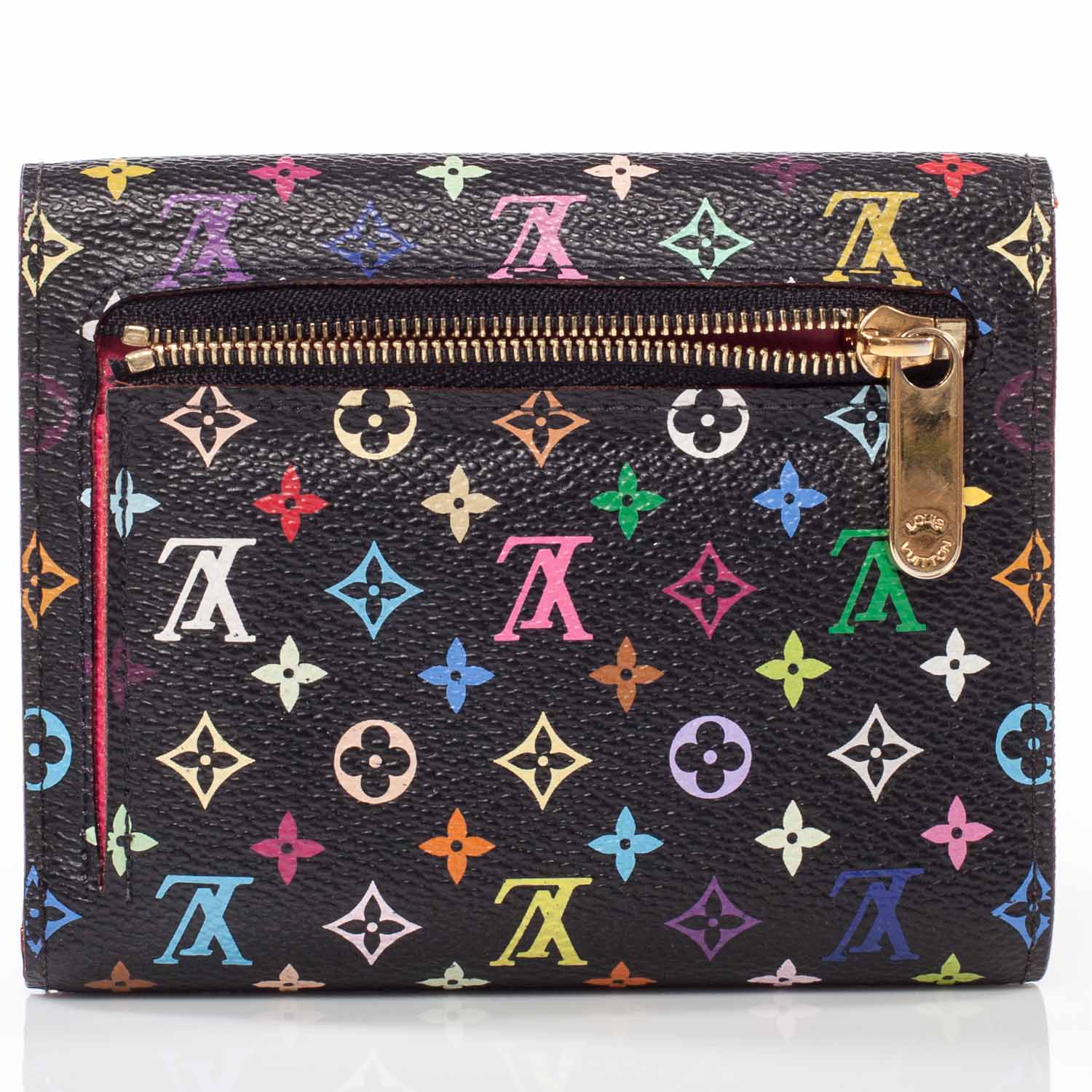 Louis Vuitton Monogram Multicolor Joey Wallet Black Grenade 3 of 8