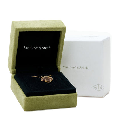 Van Cleef & Arpels 18K Rose Gold Gray Mother of Pearl Vintage Alhambra Pendant Necklace 6 of 6