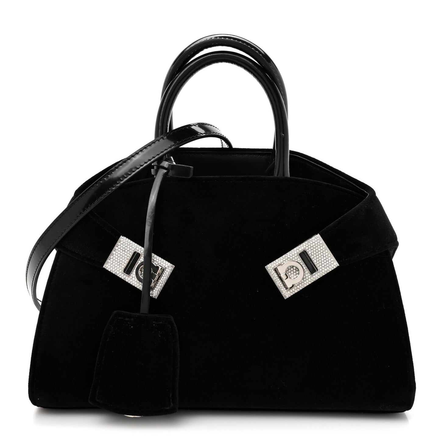 Velvet Strass XS Hug Bag Black