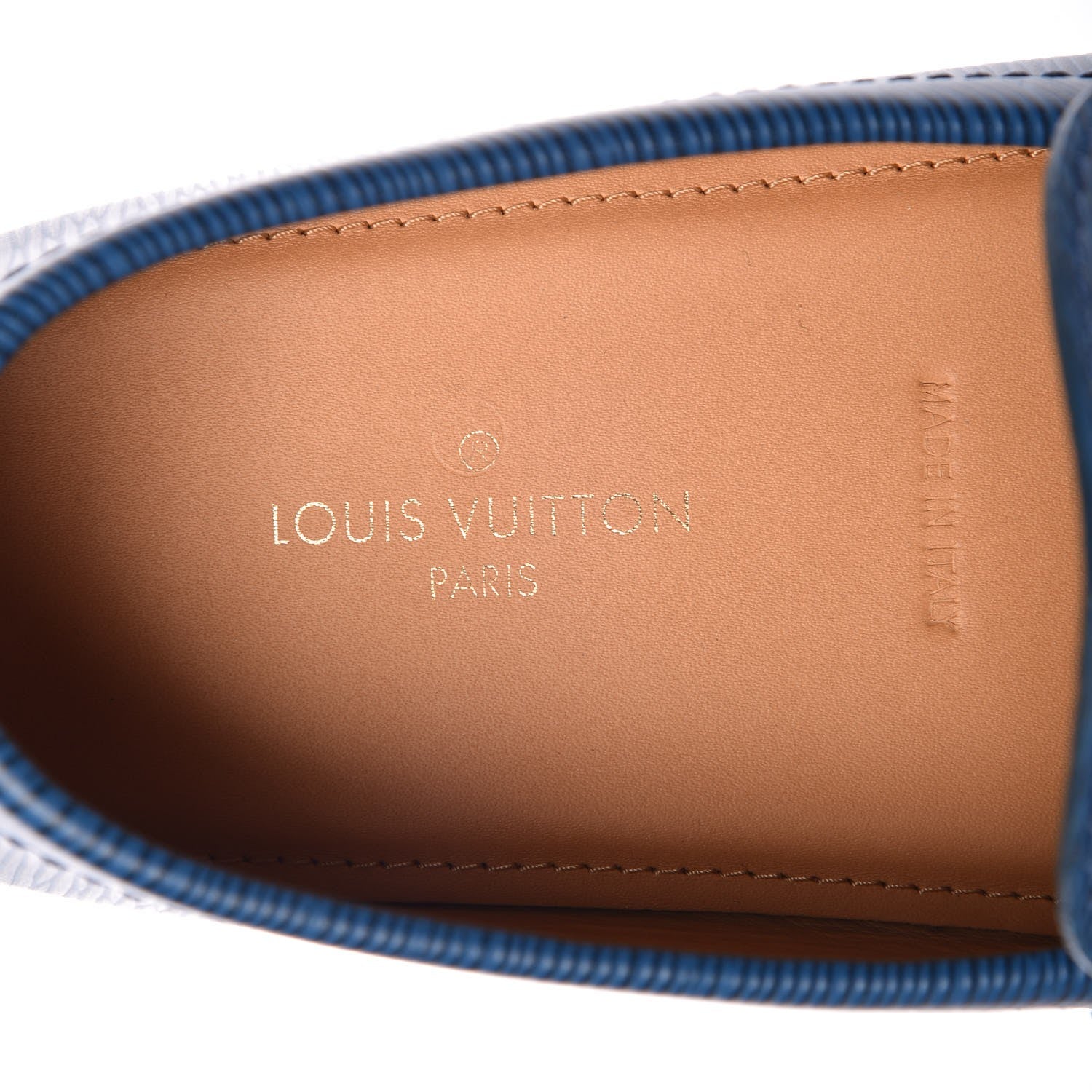 Louis Vuitton Epi Men's Hockenheim Moccasin Loafers 7.5 Cyan 7 of 9